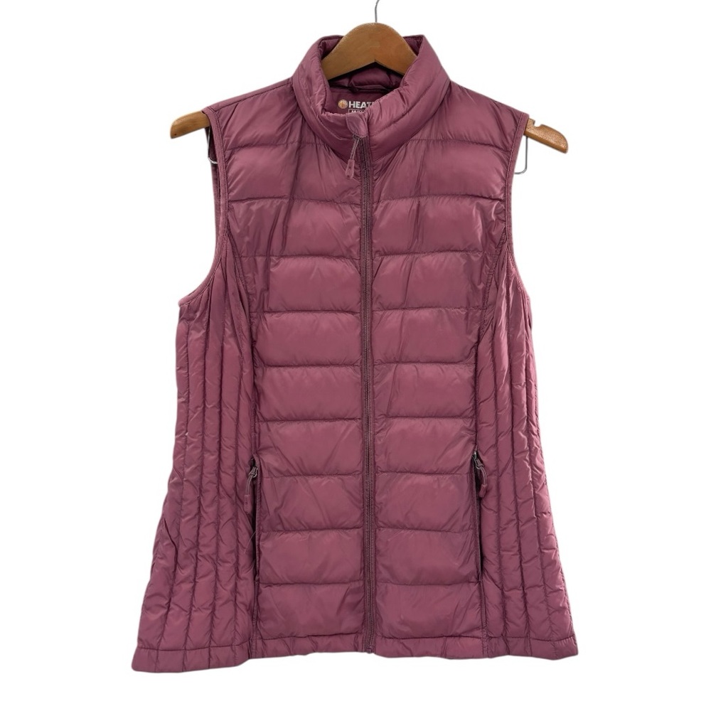 Heatkeep Mauve Down Puffer Vest Interior Pockets M